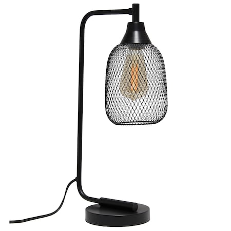 Industrial Mesh Desk Lamp, Matte Black